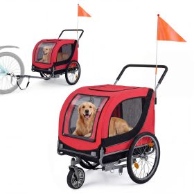 2-in-1 Dog Bike Trailer with Universal Bicycle Coupler