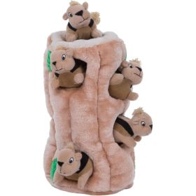 Squirrel Dog Toy  Interactive 2in1 Plush Puzzle With 6 Squeaky Removable Squirrels (Option: BROWN)