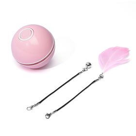 LED Laser Electronic Rolling Pet Funny Cat Toy Ball (Option: PinkRecharge)