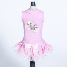 Bicycle Dog Dress (Color: Pink, size: SM)